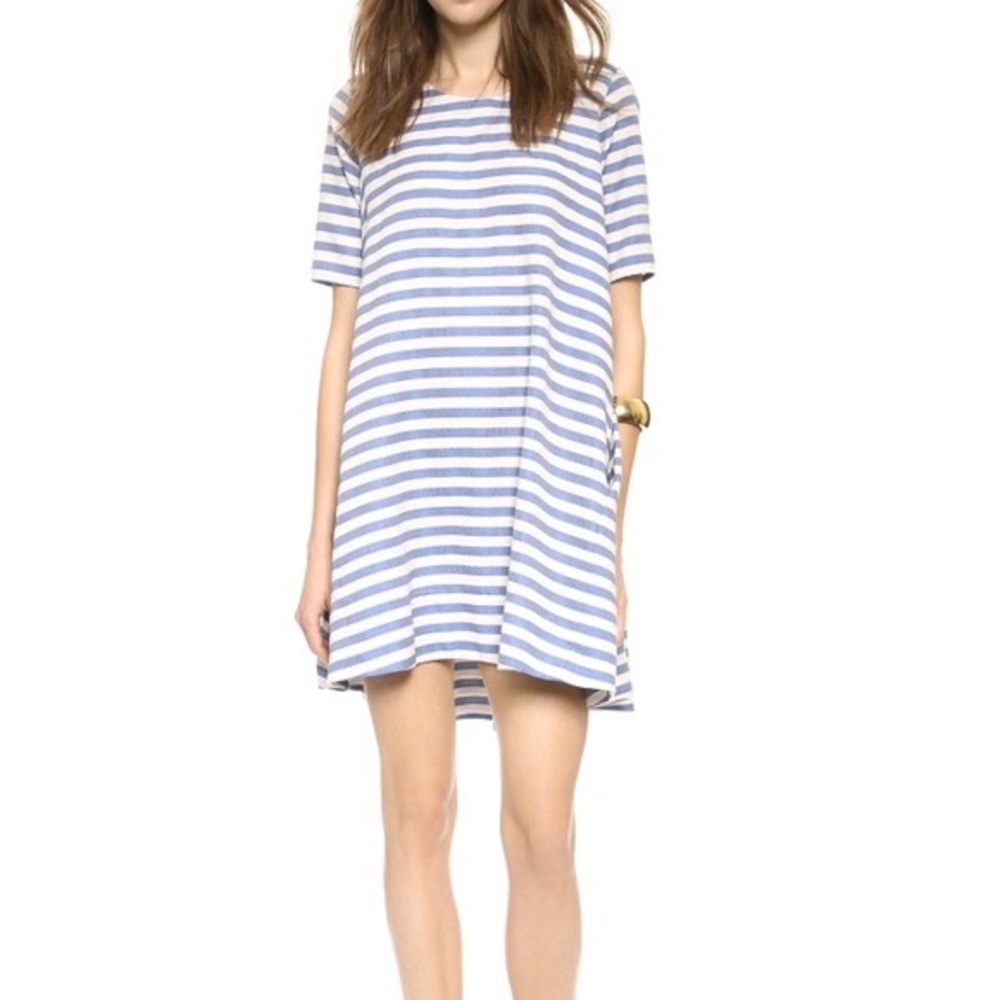 Hatch Blue and White Striped maternity Dress